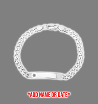 Image 4 of Silver Personalized Figaro/ Cuban Bracelet