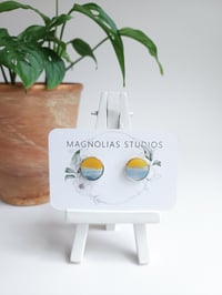Prism Sea Glass Button Studs (L)