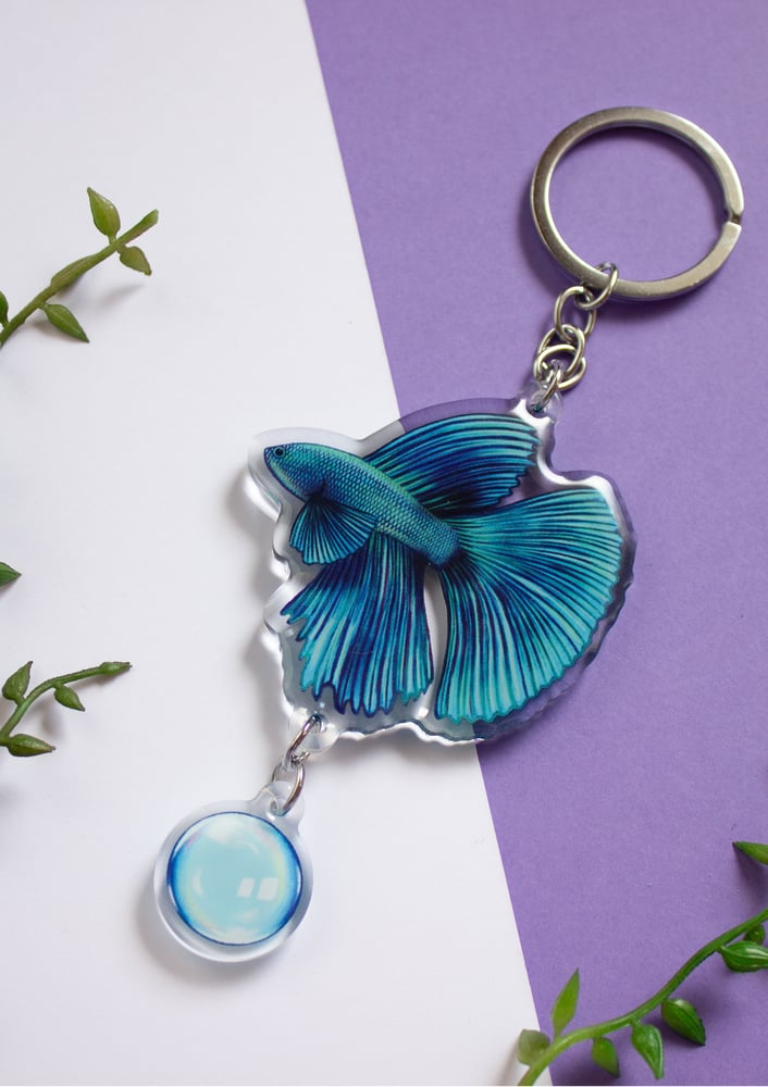 Image of Fighting Fish Connection Charm Keychain