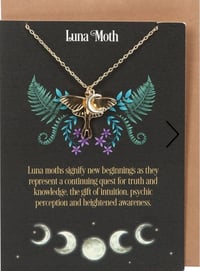 Image 2 of Luna Moth Necklace With Card
