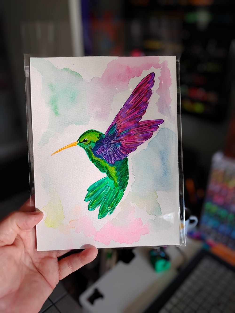Hummingbird Watercolor 