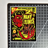 Image 2 of 2 Many Blunts Brand Devil Magazine By Gutterchrist Die Cut Glossy Finish Vinyl Sticker