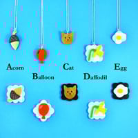 Image 1 of Little Alphabet Charm necklaces and brooches A to E