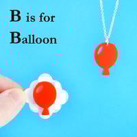 Image 3 of Little Alphabet Charm necklaces and brooches A to E