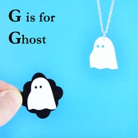 Image 3 of Little Alphabet Charm necklaces and brooches F to J 