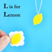 Image 3 of Little Alphabet Charm necklaces and brooches K to O