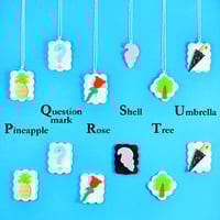 Image 1 of Little Alphabet Charm necklaces and brooches P to U