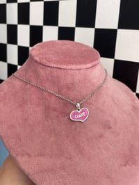 Silver & Pink Cunt Necklace