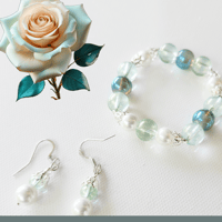 Image 1 of   NEW!!! Blue Green Skies Bracelet/Green Sky Earrings  for Kids Teens Girls