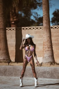 Image 1 of The BABE bralette & VENUS thong in pink snake Lingerie set