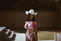 Image 2 of The BABE bralette & VENUS thong in pink snake Lingerie set