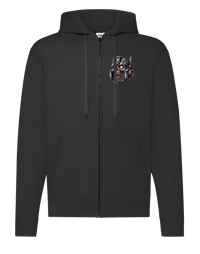 Image 1 of TRASH SKULL ZIP HOODIE 