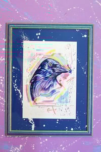 Image 2 of Print de corneille encadrée- Framed Crow Print