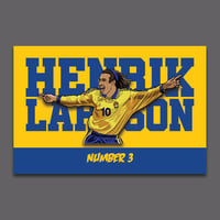 Henrik Larsson /10 Blue Hairband Pin Badge