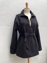 Image 4 of Vareuse JONAS - Gabardine De Coton Noir - À La Commande