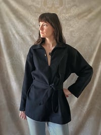 Image 1 of Vareuse JONAS - Gabardine De Coton Noir - À La Commande