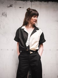 Image 1 of Chemise FERDINAND - Bigoût Lin Noir & Écru - À La Commande