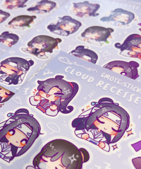 Image 1 of MDZS Cloud Recesses Gang Emote Sticker Pack - A6 sheets & Die-Cuts
