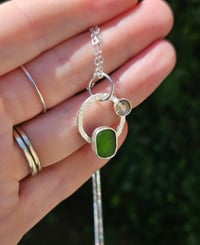 Image 9 of Ocean Mystery - Cornish Green Seaglass and Labradorite Necklace 