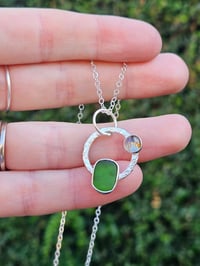 Image 1 of Ocean Mystery - Cornish Green Seaglass and Labradorite Necklace 