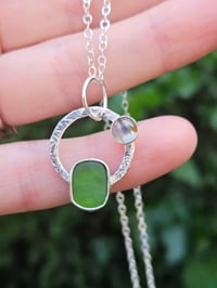Image 5 of Ocean Mystery - Cornish Green Seaglass and Labradorite Necklace 