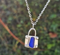 Image 1 of Cornish Seaglass Necklace  - Cobalt Blue 