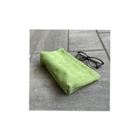 Image 5 of sage green suede clutch with steel frame opening