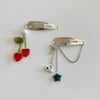cherry and star hair clips