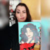 WWE Victoria Blue Wink Painting One-of-a-Kind Custom 8"x8" Artwork