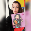 WWE Victoria Champion Flex Painting One-of-a-Kind Custom 8"x8" Artwork