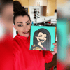 WWE Victoria Smiling Champion Painting One-of-a-Kind Custom 8"x8" Artwork