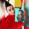 TNA Tara Knockout Champion Painting One-of-a-Kind Custom 8"x8" Artwork