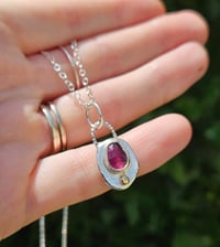 Image 9 of Regal Princess - Sterling Silver necklace with Rhodolite Garnet & 9ct Gold