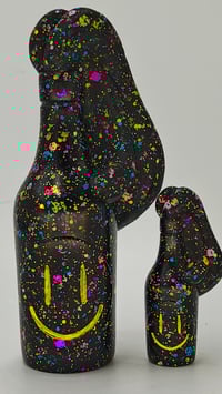 Image 1 of Have a nice day- black/over spray glitter- yellow face