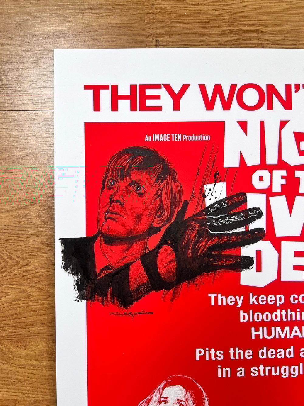 "Night of the Living Dead" (Red Variant Remarque) 24" x 36" limited AP edition screen print