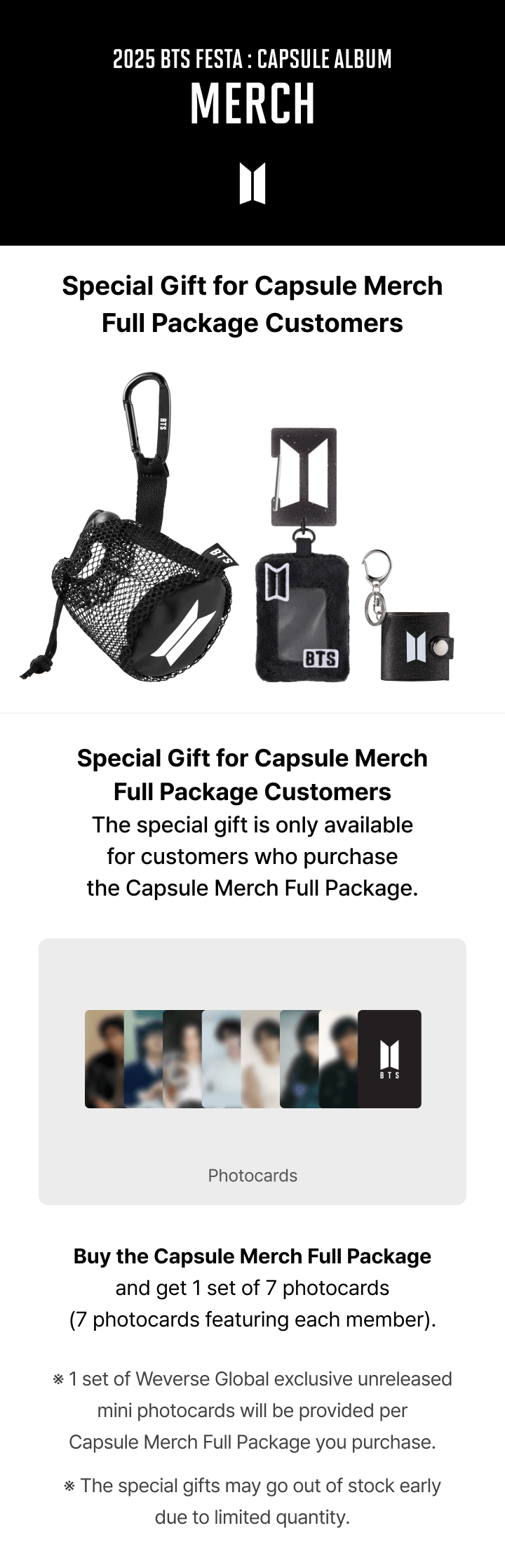 Image of [PRE-ORDER] BTS (Capsule Album Vol.1) Capsule Merch Full Package + Weverse Shop POB