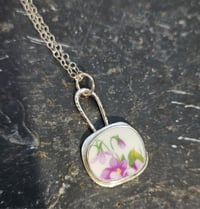 Image 6 of  Sterling Silver Floral  Necklace - made from vintage plate piece 