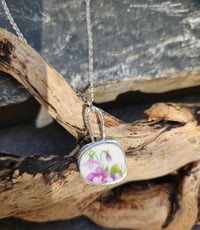 Image 3 of  Sterling Silver Floral  Necklace - made from vintage plate piece 