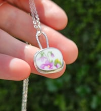 Image 4 of  Sterling Silver Floral  Necklace - made from vintage plate piece 