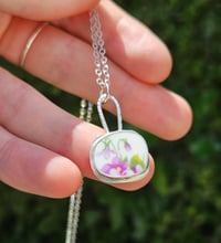 Image 2 of  Sterling Silver Floral  Necklace - made from vintage plate piece 