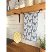 Image 2 of Kitchen Towel - Geometric French Bulldog ｜100% Organic Linen｜Woven by Klässbols