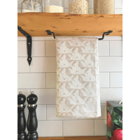 Image 2 of Kitchen Towel - Geometric Jack russell terrier｜100% Organic Linen｜Woven by Klässbols
