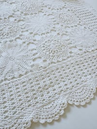 Image 2 of Vintage Mandala Crochet Tablecloth (52x74")