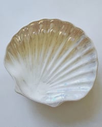 Image 1 of Vintage Opalescent Seashell Dish