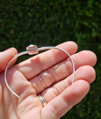 Image 7 of Opal Triplet Sterling Silver open cuff bangle - Size Small 