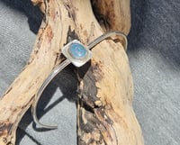 Image 8 of Opal Triplet Sterling Silver open cuff bangle - Size Small 