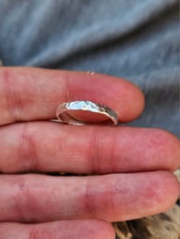 Image 5 of Womens Sterling Silver Hammered  Ring UK size N ( I can also make these to order to your size) 