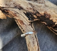 Image 2 of Womens Sterling Silver Hammered  Ring UK size N ( I can also make these to order to your size) 