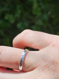 Image 1 of Womens Sterling Silver Hammered  Ring UK size N ( I can also make these to order to your size) 