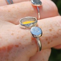 Image 9 of Ready to ship!  Orange Seaglass ring with handstamped heart Pebble 
